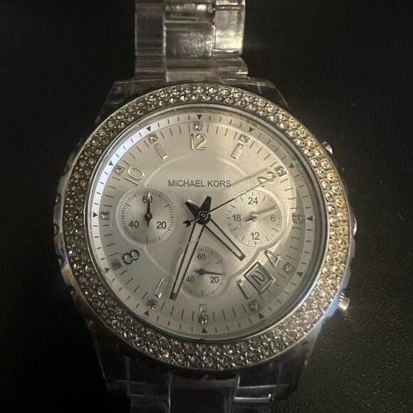 ✨ Michael Kors Silver Chronograph Watch MK5337 ✨ - New Battery - Picture 2 of 10